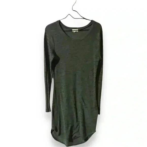 Ultra Flirt Size Large Green Lightweight Long Sleeve Simple Midi Sweater Dress - Picture 7 of 15
